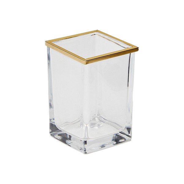 Szklany kubek na szczoteczki do zębów w kolorze złota Soanet – Kave Home