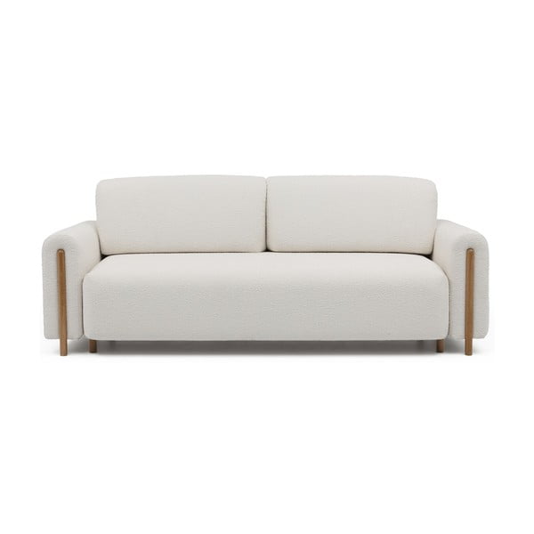 Rozkładana/ze schowkiem sofa z materiału bouclé w kolorze kości słoniowej 244 cm Arcadova – ELTAP