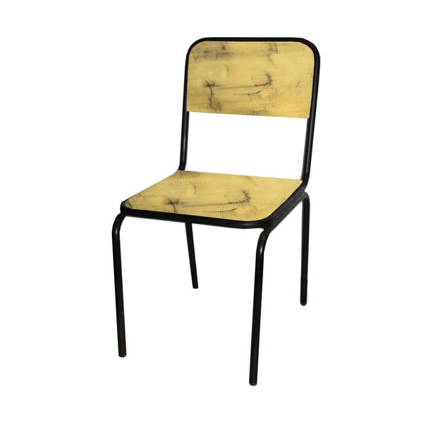 Żółte krzesło z litego drewna jodłowego Industrial – Antic Line