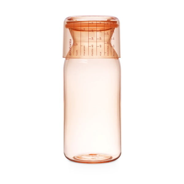 Różowy pojemnik szklany z miarką Brabantia, 1,3 l