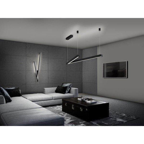 Czarna lampa sufitowa LED ze sterowaniem głosowym/mobilną aplikacją i metalowym kloszem 35x127.5 cm Cicanto – CINQUE-image-1