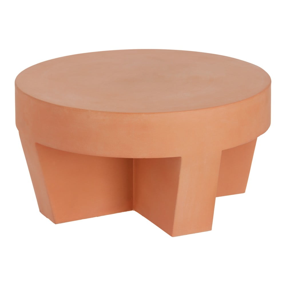Terakotowy stolik Kave Home Vilena, ⌀ 60 cm