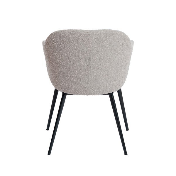 Beżowy tapicerowany fotel jadalniany z podłokietnikami Leone – Light & Living-image-3