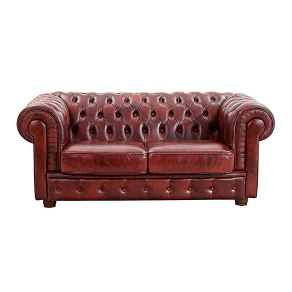 Bordowa skórzana sofa Max Winzer Bridgeport, 172 cm