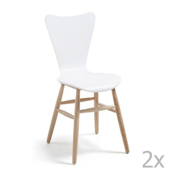 Zestaw 2 białych krzeseł do jadalni La Forma Talic