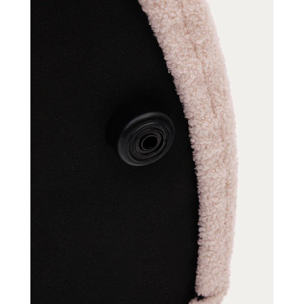 Jasnoróżowy puf z materiału bouclé Kaeli – Kave Home-image-3