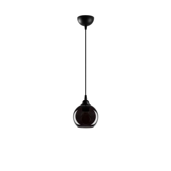 Czarna lampa wisząca ze szklanym kloszem ø 15 cm Smoked – Opviq lights
