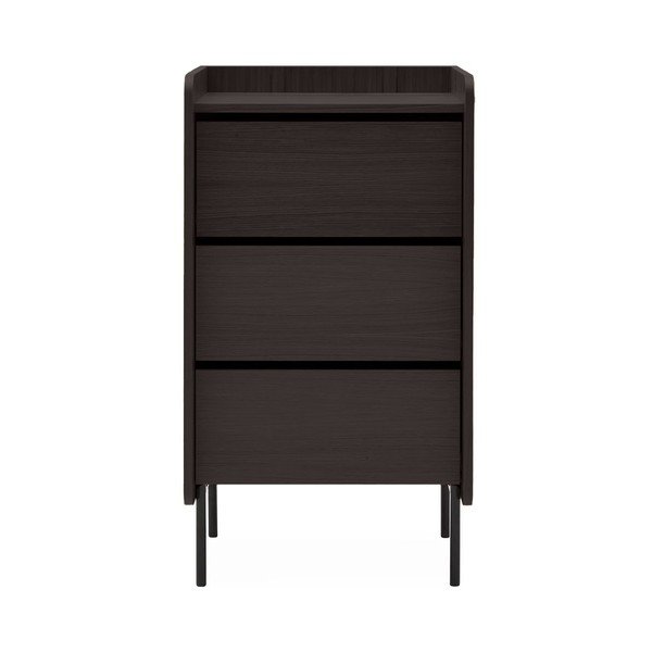 Czarna wysoka komoda w dekorze dębu 60x108,5 cm Wrap – Bonami Selection