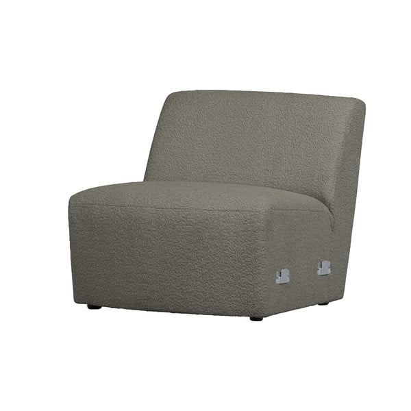 Moduł sofy z materiału bouclé (moduł środkowy) w kolorze khaki Coco  – WOOOD