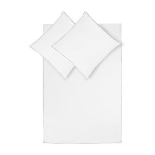 Biała pościel dwuosobowa z perkalu bawełnianego Westwing Collection, 200x200 cm