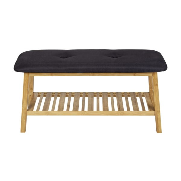 Czarno-naturalny bambusowy regał na buty z siedziskiem Ecori – Wenko-image-3