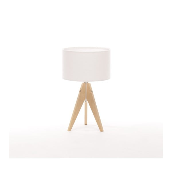 Biała lampa stołowa Artist, brzoza, Ø 25 cm