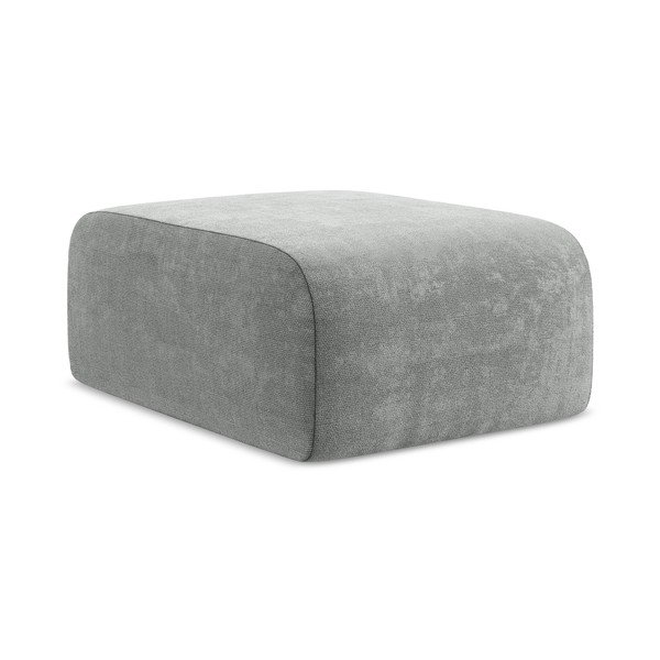 Szary podnóżek z tkaniny szenilowej Lani – Makamii