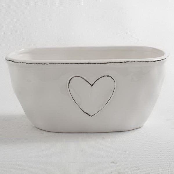 Biała doniczka ceramiczna Dakls Heart
