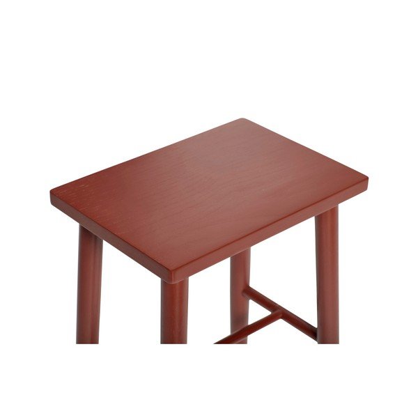 Czerwony hoker z drewna z drewna dębowego Hübsch Oak Bar stool, wys. 52 cm-image-1