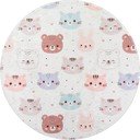 Dywan dziecięcy odpowiedni do prania w kolorze kości słoniowej ø120 cm Cute Animals – Vitaus