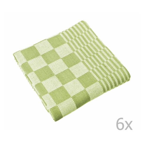 Komplet 6 zielonych ścierek Tiseco Home Studio Mineur, 65x65 cm-image-1