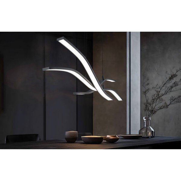 Metalowa lampa wisząca LED ze zdalnym sterowaniem/ze ściemniaczem w kolorze matowej czerni Spider – Trio Select-image-1