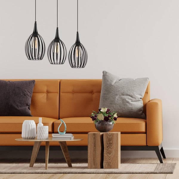 Czarna lampa wisząca ø 17,5 cm Vincent – LAMKUR-image-1