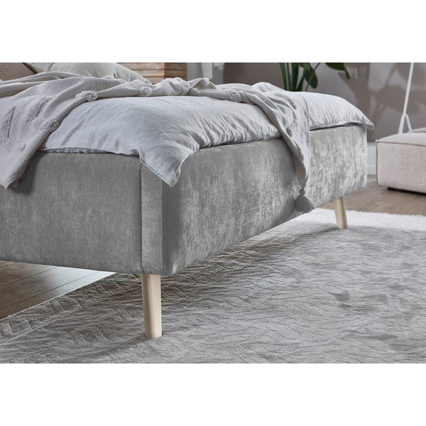 Szare tapicerowane łóżko dwuosobowe ze stelażem 180x200 cm Mattis – Meise Möbel-image-3