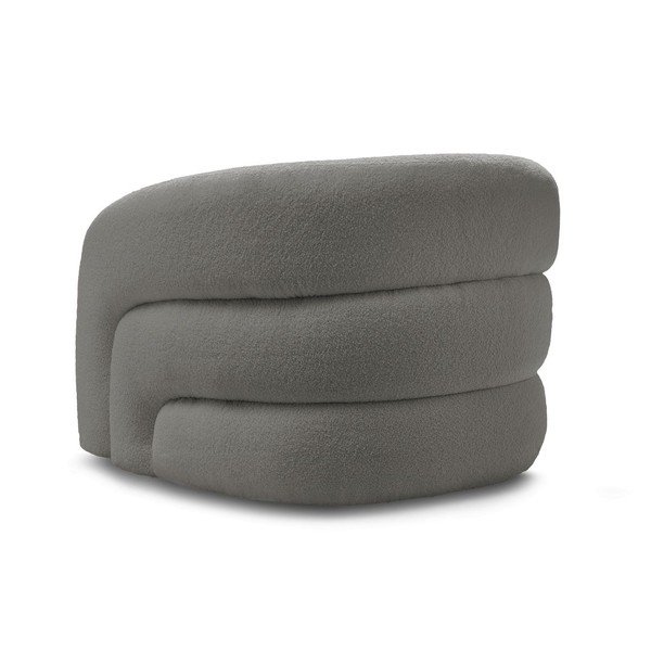 Szary obrotowy fotel z materiału bouclé Elina – Bobochic Paris-image-4