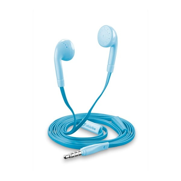 Niebieskie  słuchawki Style&Color Cellularline Butterfly, płaski kabel, 3,5 mm jack