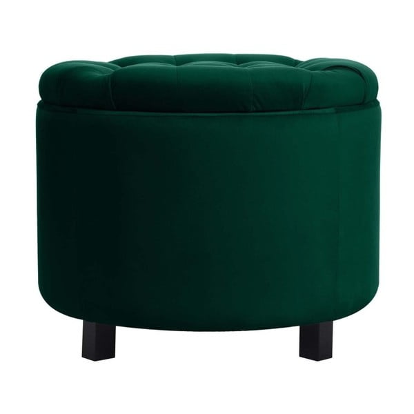 Ciemnozielony puf ze schowkiem JohnsonStyle Estrid French Velvet, ⌀ 52 cm-image-1