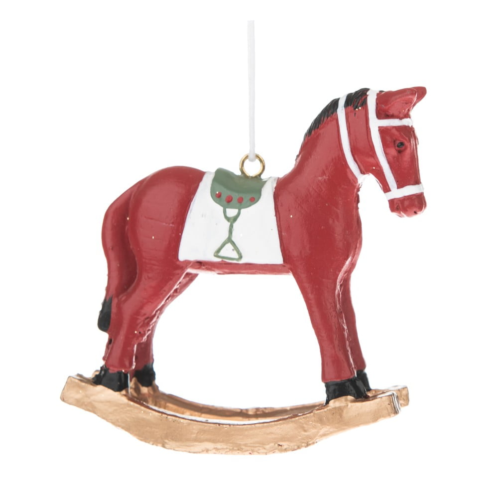Czerwona dekoracja wisząca w kształcie konia Dakls