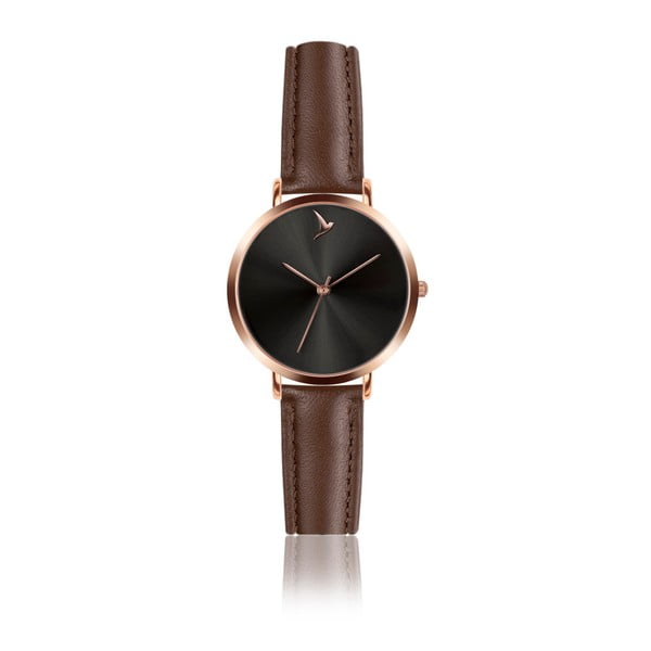 Zegarek damski z brązowym paskiem ze skóry Emily Westwood Mosaz