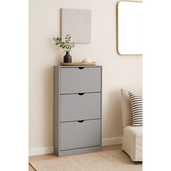 Szara uchylna szafka na buty 60x118x24 cm Stelo – Bonami Essentials-image-4