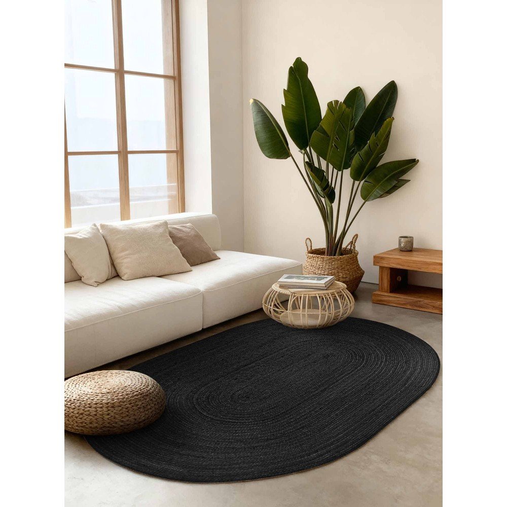 Czarny dywan z juty dwustronny/tkany ręcznie 160x230 cm Braided – Hanse Home (zdjęcie 4)
