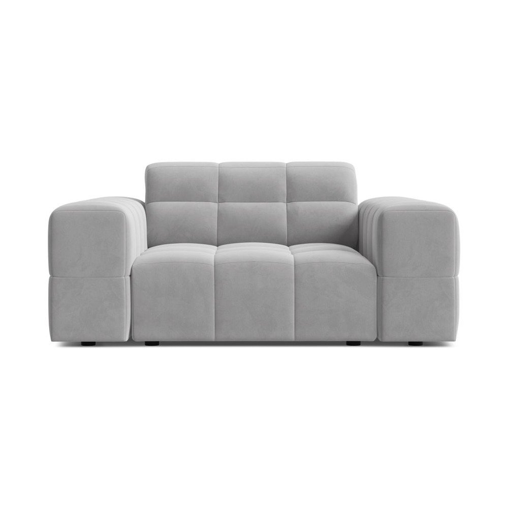 Jasnoszary aksamitny fotel Chicago – Cosmopolitan Design