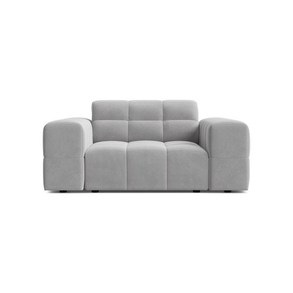 Jasnoszary aksamitny fotel Chicago – Cosmopolitan Design