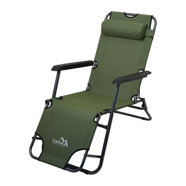 Zielony składany leżak turystyczny / fotel Cattara Comfort