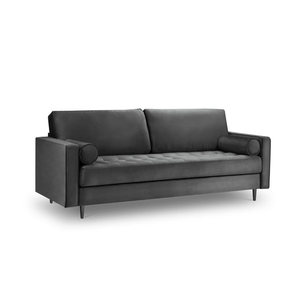 Ciemnoszara aksamitna sofa Milo Casa Santo, 219 cm-image-3