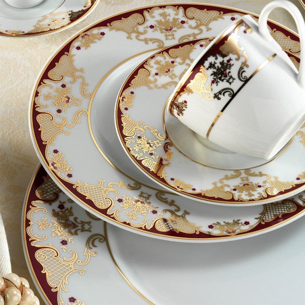 Komplet naczyń porcelanowych 59-częściowy Kutahya Lucembourg-image-2