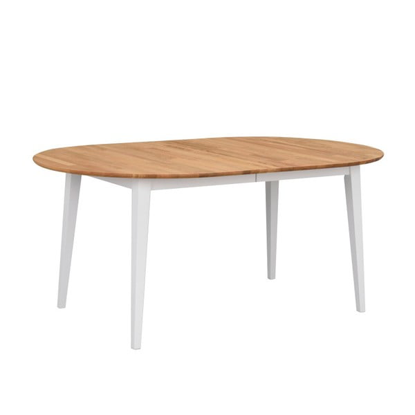 Owalny stół rozkładany z drewna dębowego z białymi nogami Rowico Mimi, 170 x 105 cm