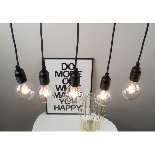 Czarna lampa wisząca z 5 kablami Sotto Luce Uno-image-2