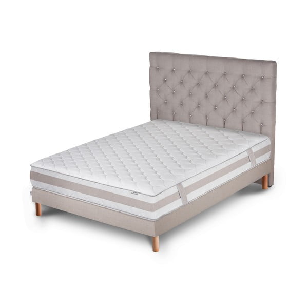 Szare łóżko z materacem Stella Cadente Saturne Forme, 160x200 cm