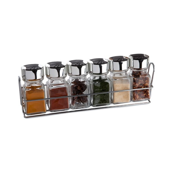 Zestaw 6 pojemniczków na przyprawy ze stojakiem Sabichi Spicy-image-1
