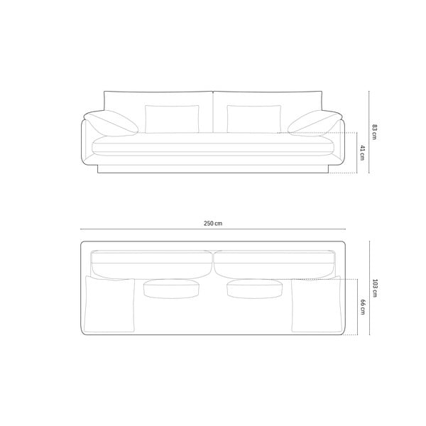 Ciemnozielona sofa 250 cm Torino – Micadoni Home-image-4