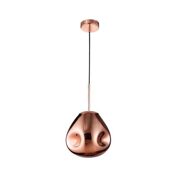 Szklana lampa wisząca w kolorze różowego złota ø 25 cm Lava – Nova Luce