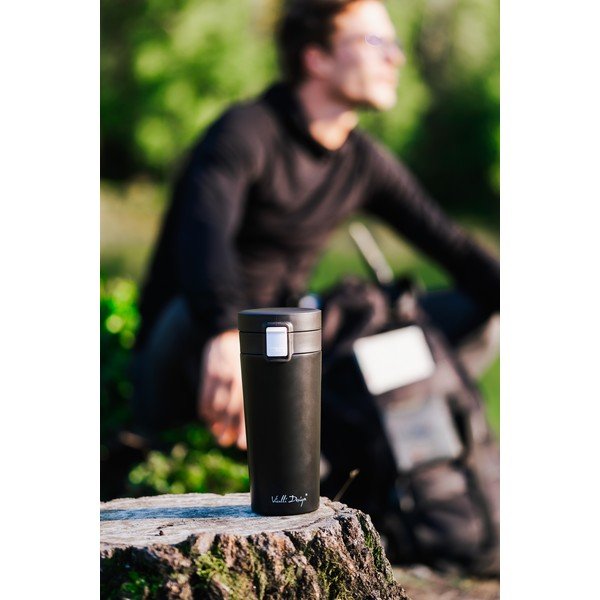 Czarny podróżny kubek termiczny Vialli Design Fuori, 400 ml-image-4