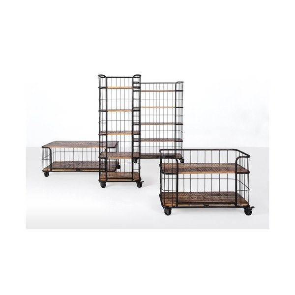 Czarny regał z drewna mango Canett Cabinet, szer. 60 cm-image-1