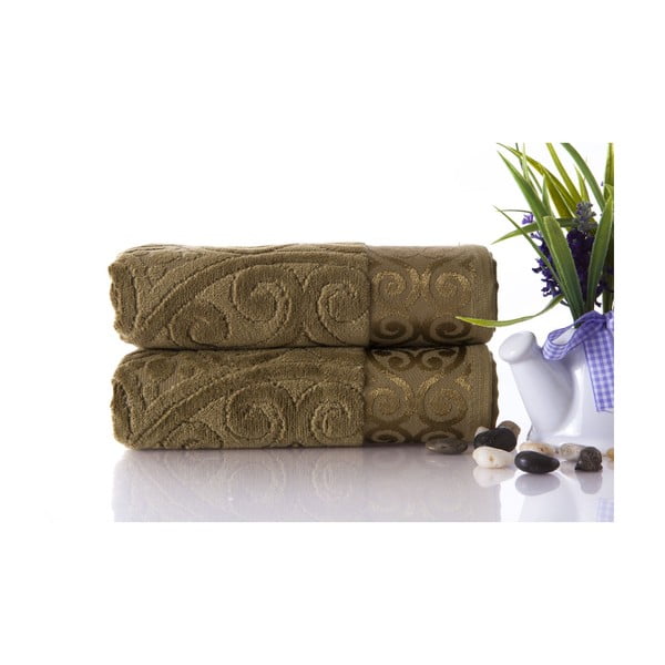 Zestaw 2 ręczników Hanzade Green, 50x90 cm