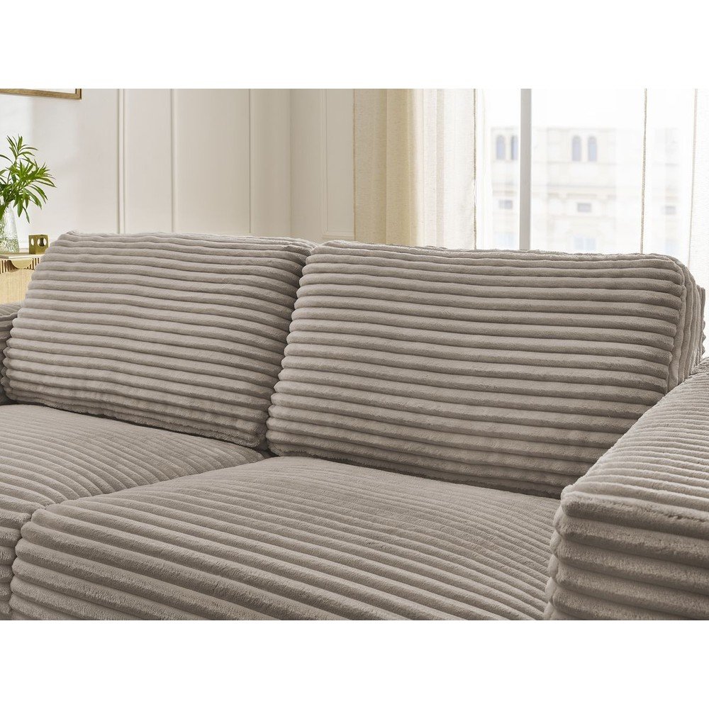 Szarobrązowa sztruksowa rozkładana sofa do spania 240 cm Hugo – Bobochic Paris (zdjęcie 2)