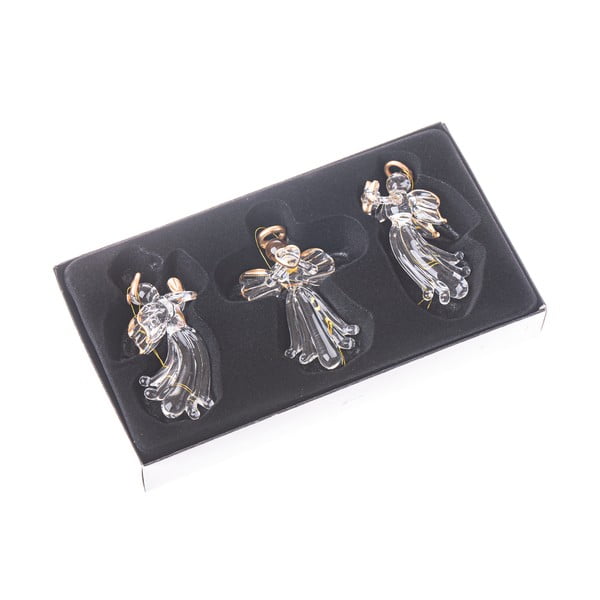 Szklane ozdoby świąteczne zestaw 3 szt. 10,5 cm Angel – Dakls