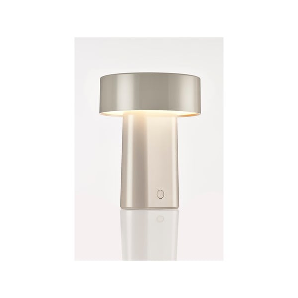 Szarobeżowa plastikowa lampa stołowa LED (wysokość 18 cm) Oblong – Zone-image-3