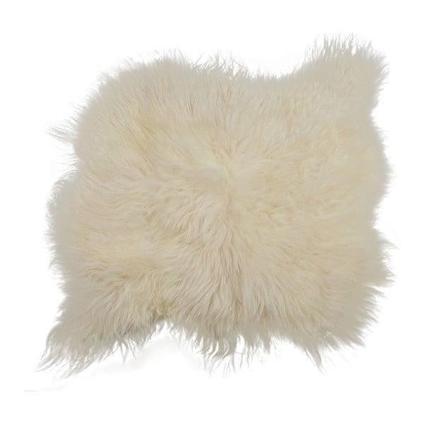 Biały futrzany dywan z długim włosiem Arctic Fur Busta, 100x90 cm
