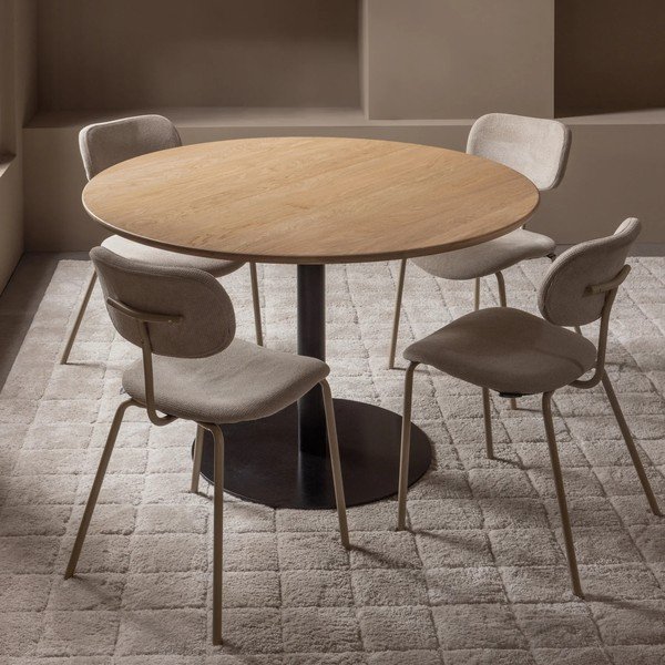 Okrągły stół z blatem z drewna dębowego ø 120 cm Tablo – WOOOD-image-1